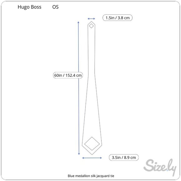 Hugo Boss Mens Blue Geometric Pattern Silk Jacquard Tie Made In Italy - Picture 8 of 8